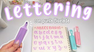 LETTERING PARA PRINCIPIANTES ✍️✨  ¿cómo hacerlo con punta BISELADA tutorial  abecedario [upl. by Trevor956]