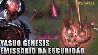 Yasuo Emissario da Escuridão Gênesis  Skin Spotlight PREVIA [upl. by Adarbil]