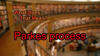 What does Parkes process mean [upl. by Ecar]