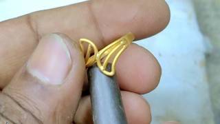 Gold ring making  How to make a gold ring  Handmade jewellery [upl. by Ethbinium635]