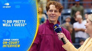 Jannik Sinner OnCourt Interview  2024 US Open Final [upl. by Agnot898]