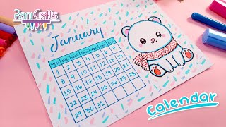 DIY  JANUARY Calendar  Bullet journal decoration organization ideas [upl. by Gratiana]