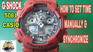 GSHOCK 5081 CASIO HOW TO SET TIME MANUALLY amp SYNCHRONIZE [upl. by Haile707]