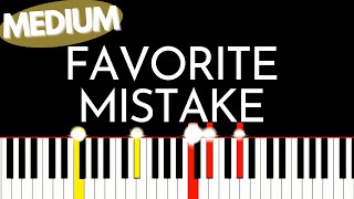 Giveon – Favorite Mistake Medium piano tutorial Karaoke Version [upl. by Snashall534]