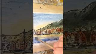 Drawing in Bergen Norwegianpainting Norway Bergen Bryggen painting paintings [upl. by Betz]