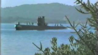 1985 Foxtrot class submarine Libya leaving the Tivat dock [upl. by Leo]