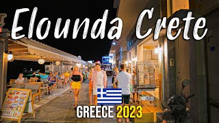 Elounda Crete nightlife walking tour 4k Kreta Greece 2023 [upl. by Eimia]