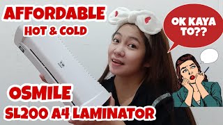 OSMILE SL200 A4 LAMINATOR  HOW TO USE HOTampCOLD LAMINATING MACHINE  MOMMY K [upl. by Anamor]