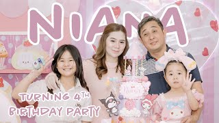 NIANA is Turning 4th  BIRTHDAY PARTY  MY MELODY SANRIO THEME [upl. by Nrublim]