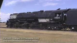 Union Pacific 3985 Catches FIRE on 1999 excursion [upl. by Atinna]