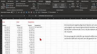 Een datum sorteren op maanden in Excel [upl. by Ahsieken]