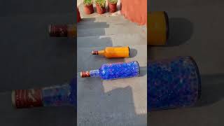 Blue Or Orange glass Bottles Crushing Crunchy amp Soft things shorts asmr satisfying [upl. by Kall674]