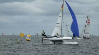 Nacra 17 Sailing  Setting the Spinnaker  Hoist First Set [upl. by Neff]