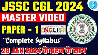 JSSC CGL ENGLISH PAPER 1  ENGLISH SYLLABUS  JSSC CGL PYQ 2024 [upl. by Dolorita]