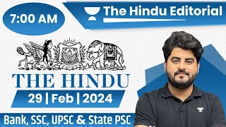 29 Feb 2024  The Hindu Analysis  The Hindu Editorial  Editorial by Vishal sir  Bank  SSC  UPSC [upl. by Zurkow]