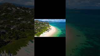 Lanikai Beach Oahu from the sky 🏝️ dronelocations hawaii [upl. by Iridis]