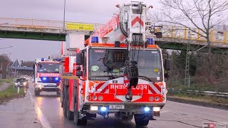 GROSSER STURMSCHADEN IN RATINGEN  Einsatzfahrt Rüstzug der Berufsfeuerwehr Düsseldorf [upl. by Mhoj625]