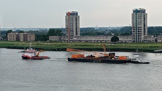 TransPort over de OudeMaas 🚧 ScheepVaart Rotterdam Dutch [upl. by Revned]