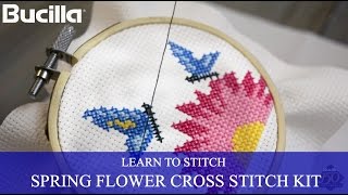 Learn Cross Stitch with Bucilla Learn to Stitch Kit [upl. by Aneelak913]