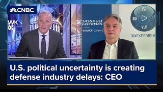 US political uncertainty is leading to delays in defense industry Dassault Systemes CEO says [upl. by Goodyear231]