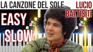 La Canzone Del Sole  Lucio Battisti  EASY SLOW Piano Tutorial 🎹  video 4K🤙 [upl. by Lait]