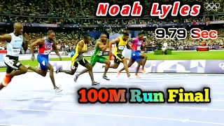 100M Run Final 979sec Noah Lyles Set New World Record 2024 Paris Olympics [upl. by Cogn]