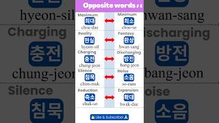 Korean Opposite Words Expand Your Vocabulary 현실환상🌏🦄 learnkorean [upl. by Sunderland]