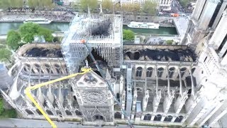 BRAND IN KATHEDRALE Drohnenbilder zeigen Zerstörung von NotreDame [upl. by Ruthann]