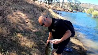 Lake Berryessa Bass fishing from the shore [upl. by Broida821]