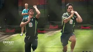 mitchell johnson amp mitchell starc bowling action slow motion [upl. by Aydiv]