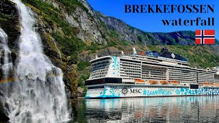 MSC EURIBIA Norway cruise  FLAM  Hiking to the BREKKEFOSSEN waterfall [upl. by Sylvan781]