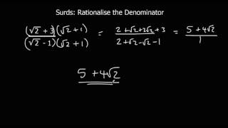 Surds Rationalise the Denominator [upl. by Cristiona]