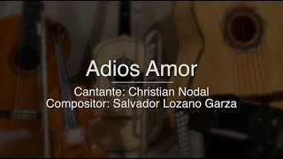 Adios Amor  Puro Mariachi Karaoke  Christian Nodal  TONO BAJO [upl. by Ahseyk]