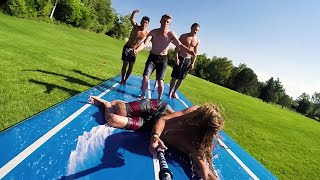 Slip and Slide Human Bowling [upl. by Foley352]