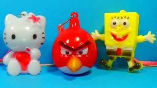 ANGRY BIRDS SpongeBob HELLO KITTY Disney Cars SPIDERMAN surprise eggs LPS Minnie Mouse TURTLES [upl. by Kathryne]