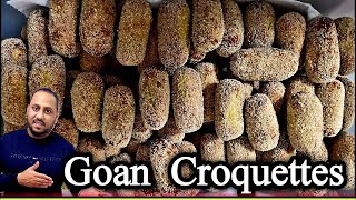 HOW TO MAKE CROQUETTES  BEEF CROQUETTES  GOAN TRADITIONAL SNACK [upl. by Enileuqaj]