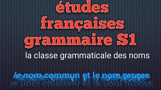 la classe grammaticale des noms grammaire S1 le nom propre et le nom communétudesfrançaises [upl. by Caras]