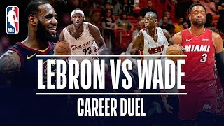 LeBron James vs Dwyane Wade  Career Duel [upl. by Garratt50]