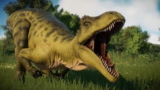 MEGALOSAURUS VS PROCERATOSAURUS MidJurassic England Cinematic 4k  Jurassic World Evolution 2 [upl. by Atikat]