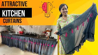 Upcycle Old Sarees into Stunning Kitchen Curtains  DIY Home Decor Ideas [upl. by Hartman]