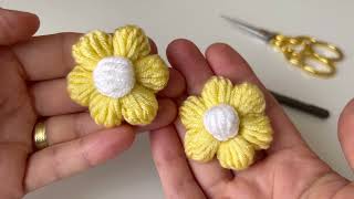 Easy Crochet Puff Flower Pattern For Beginners 🌺 Crochet Flower ideas  flower craft [upl. by Lime933]