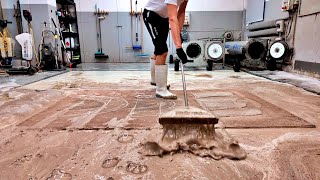 Restoring a carpet used as an entrance matt on construction site  Speeded Up [upl. by Warren69]