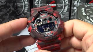 CASIO GSHOCK REVIEW AND UNBOXING GD120CM4 REDBLACK CAMOUFLAGE SERIES [upl. by Button]