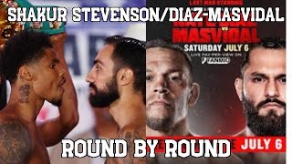 SHAKUR STEVENSON amp DIAZMASVIDAL FULL FIGHT ROUND BY ROUNDWATCH PARTY [upl. by Senskell]