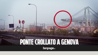 Genova crollo ponte Morandi dellautostrada A10 il momento in cui il viadotto si spezza [upl. by Sholes]