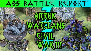 Orruk Warclans Civil War Big WAAAGH vs Kruleboyz  Age of Sigmar  2000 Point Battle Report [upl. by Nitsuga]