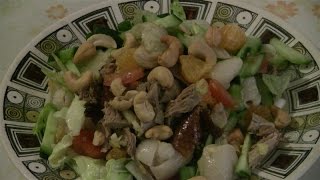 Asian Salad With Lychee Fruit Chinese Food Recipe [upl. by Drais282]