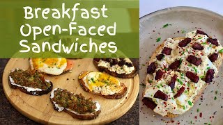 Breakfast OpenFaced Sandwiches Breakfast ساندويتشات فطور [upl. by Tnahsin]