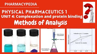 METHODS OF ANALYSIS  UNIT 4  COMPLEXATION  PHYSICAL PHARMACEUTICS 1 BPHARM  3rd SEMESTER [upl. by Retsevel25]