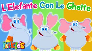 LElefante con le Ghette  50 Minuti di Canzoni per Bambini di YesKids [upl. by Almond]